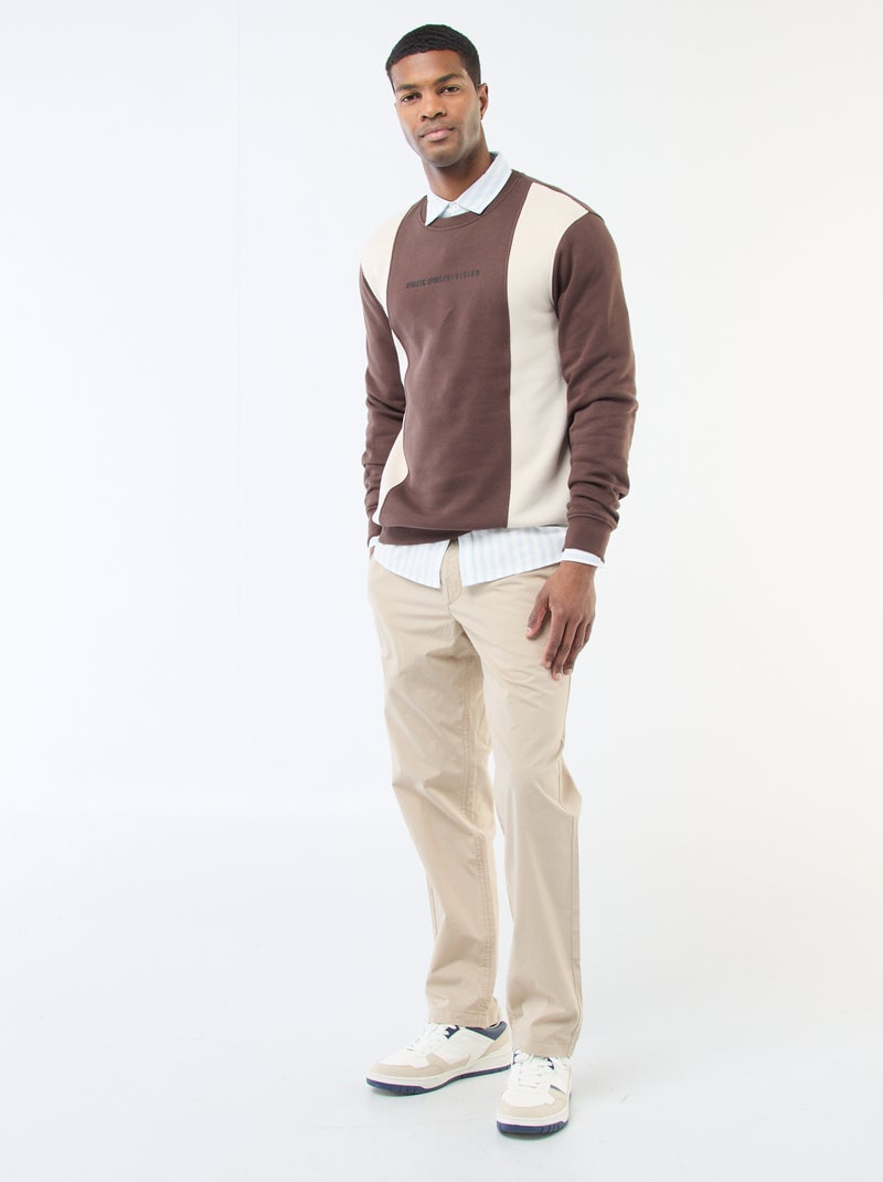 Felpa colorblock stile sportswear Marrone - Kiabi