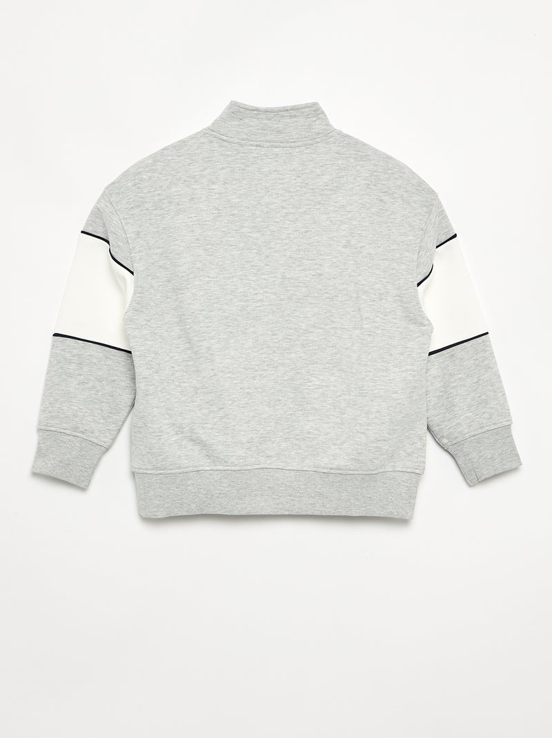 Felpa con ampia fascia a contrasto Grigio - Kiabi
