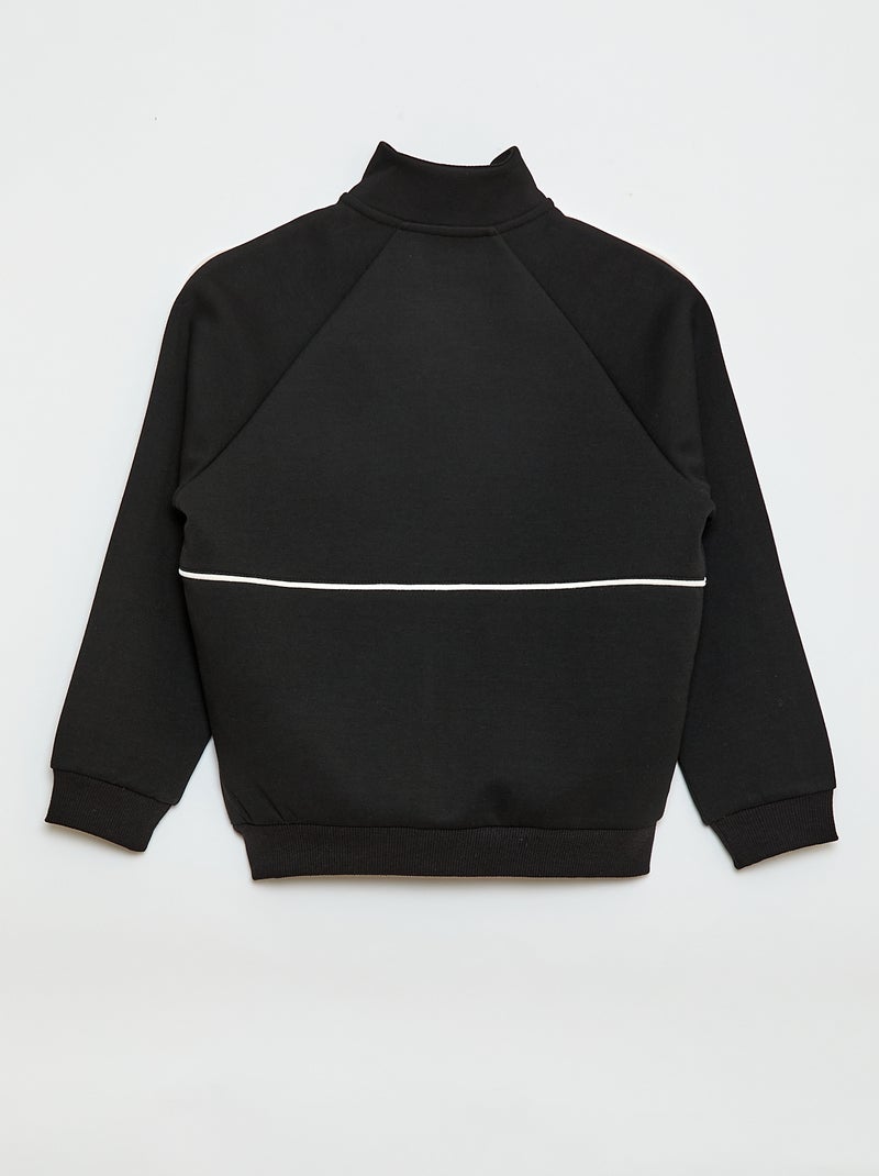 Felpa con apertura a zip Nero - Kiabi