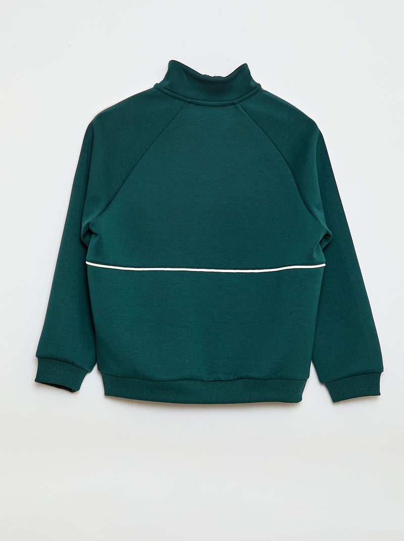 Felpa con apertura zip Verde - Kiabi