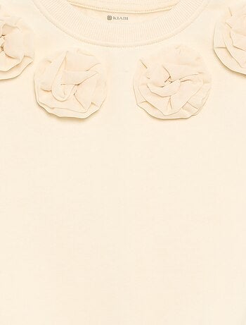 Felpa con applicazioni 'fiori' in 3D