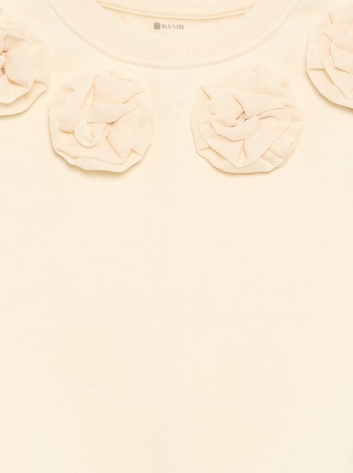 Felpa con applicazioni 'fiori' in 3D - Kiabi