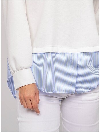 Felpa con camicia a righe YEVANE