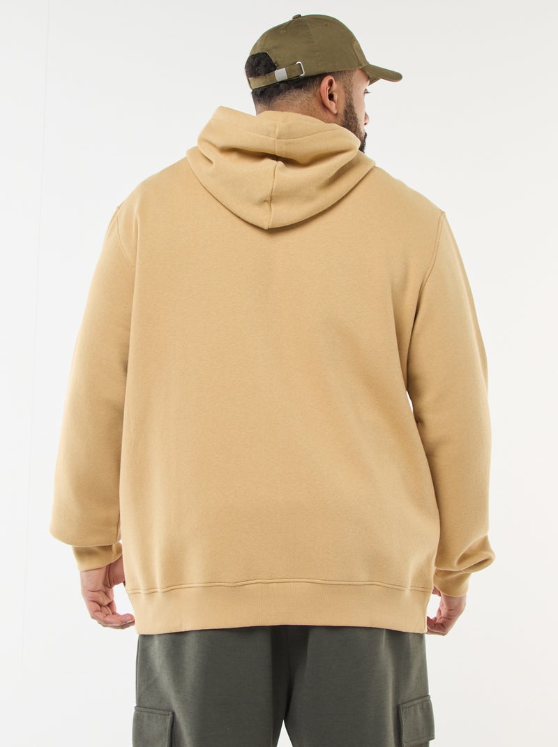 Felpa con cappuccio à Apertura con zip Beige - Kiabi