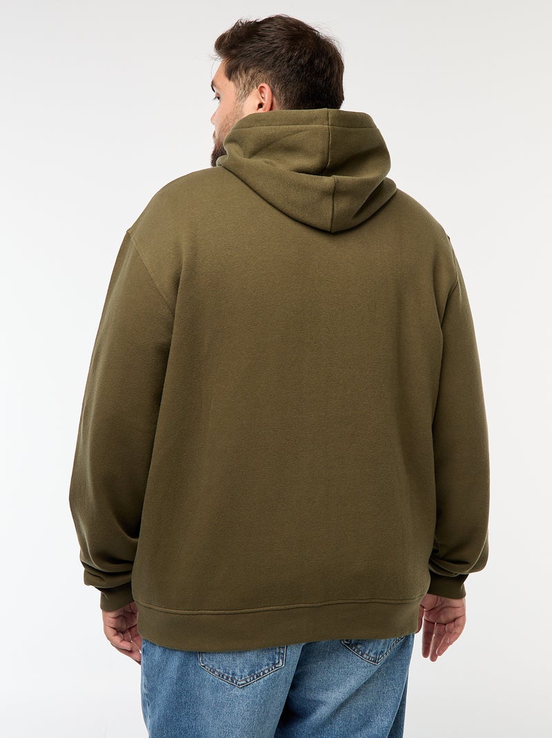 Felpa con cappuccio à Apertura con zip Kaki - Kiabi