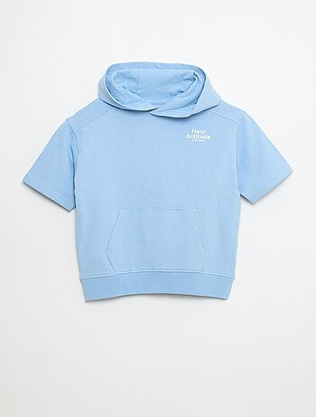 Felpa con cappuccio a maniche corte