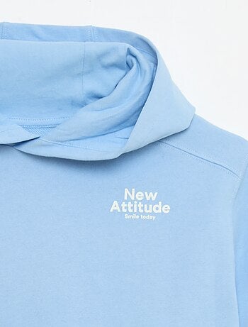 Felpa con cappuccio a maniche corte