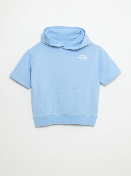 Felpa con cappuccio a maniche corte - Kiabi