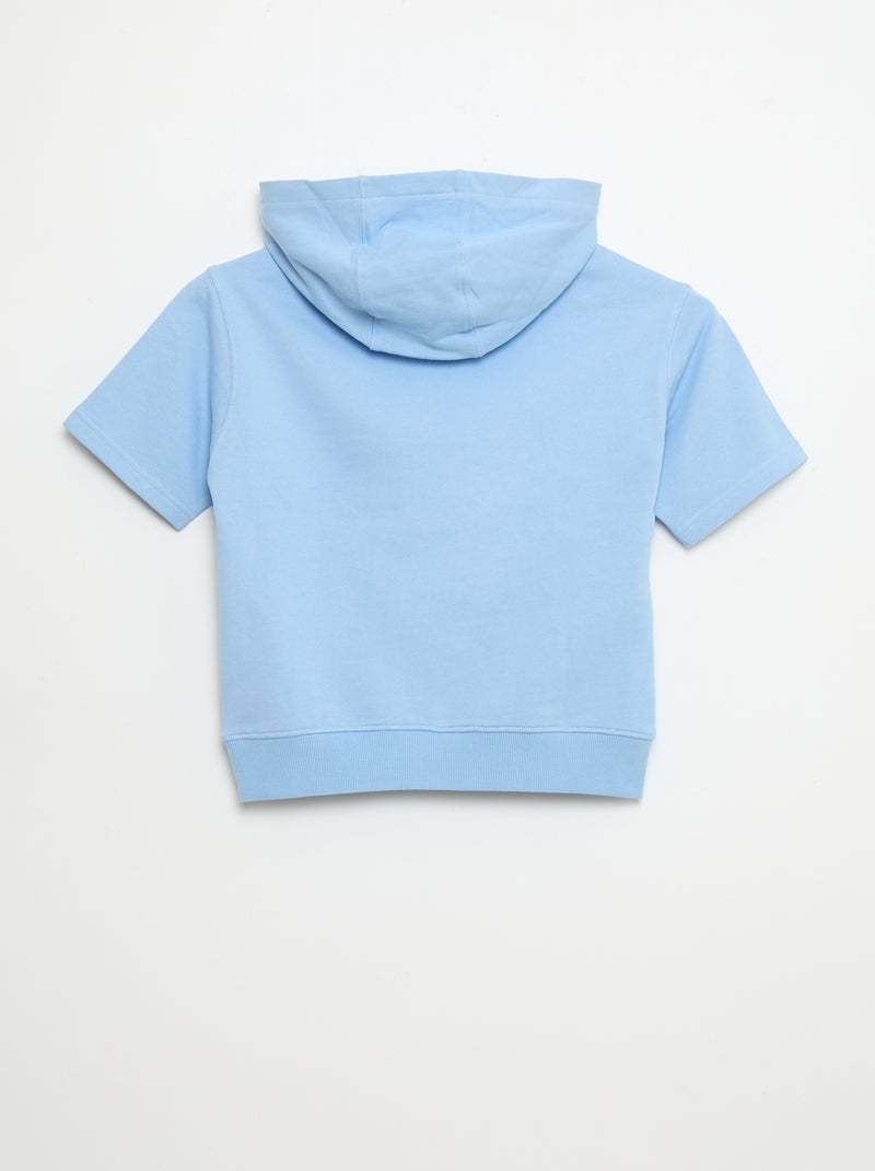 Felpa con cappuccio a maniche corte Blu - Kiabi