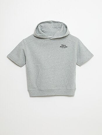 Felpa con cappuccio a maniche corte