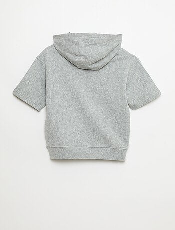 Felpa con cappuccio a maniche corte