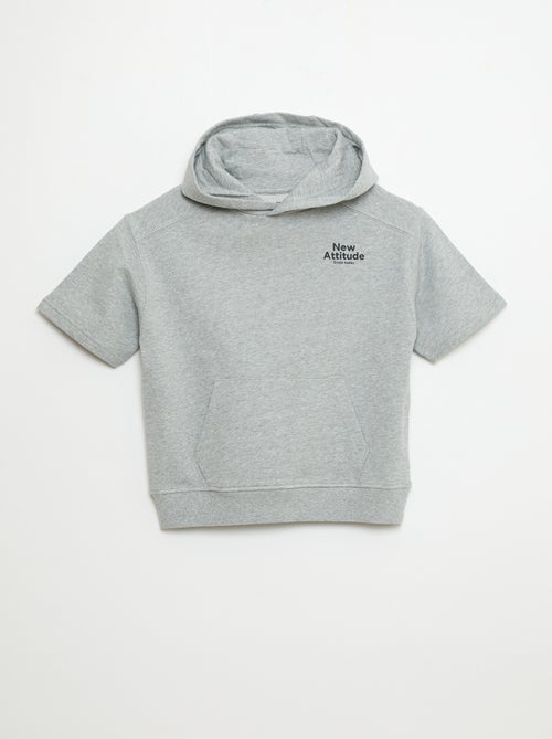 Felpa con cappuccio a maniche corte - Kiabi