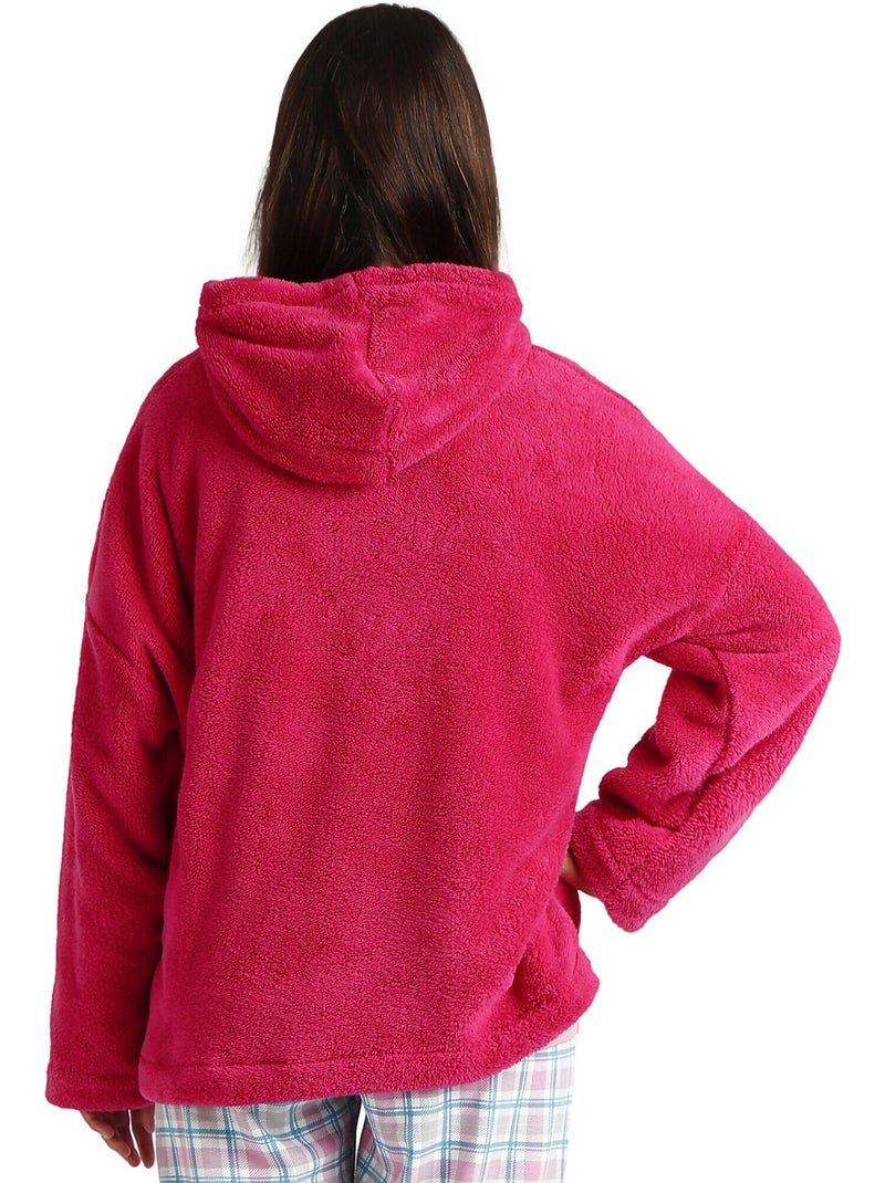 Felpa con cappuccio a maniche lunghe calda da donna ADMAS Corel Rosa - Kiabi