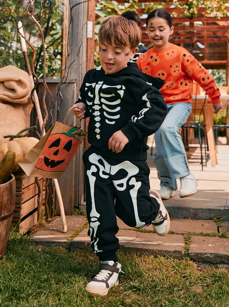 Felpa con cappuccio a tema 'Halloween' Nero - Kiabi