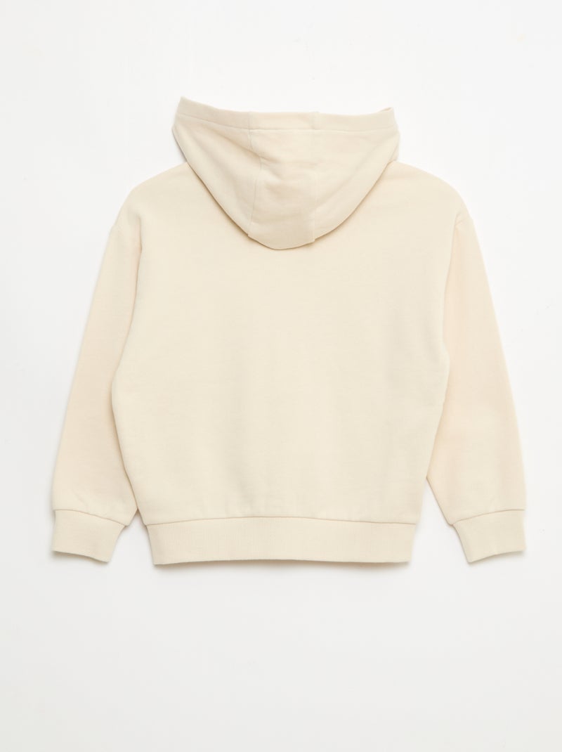 Felpa con cappuccio ampia ricamata Bianco - Kiabi