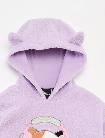 Felpa con cappuccio animata 'Squishmallows' effetto montone tinta unita