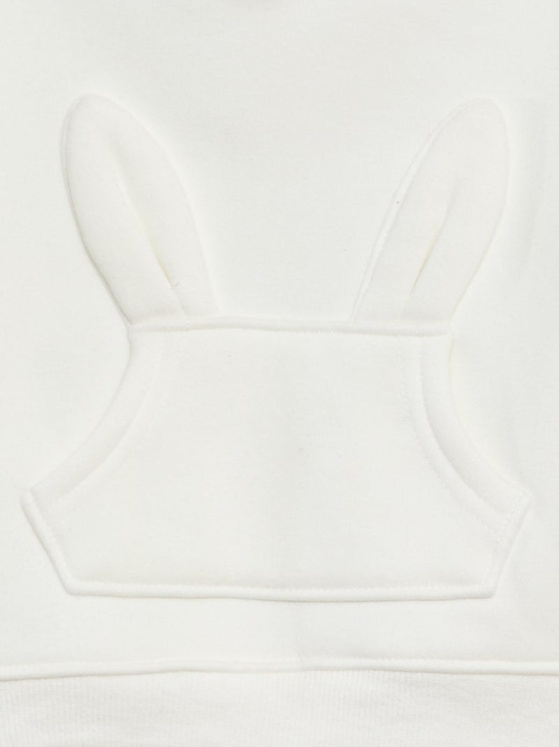 Felpa con cappuccio animato BIANCO - Kiabi