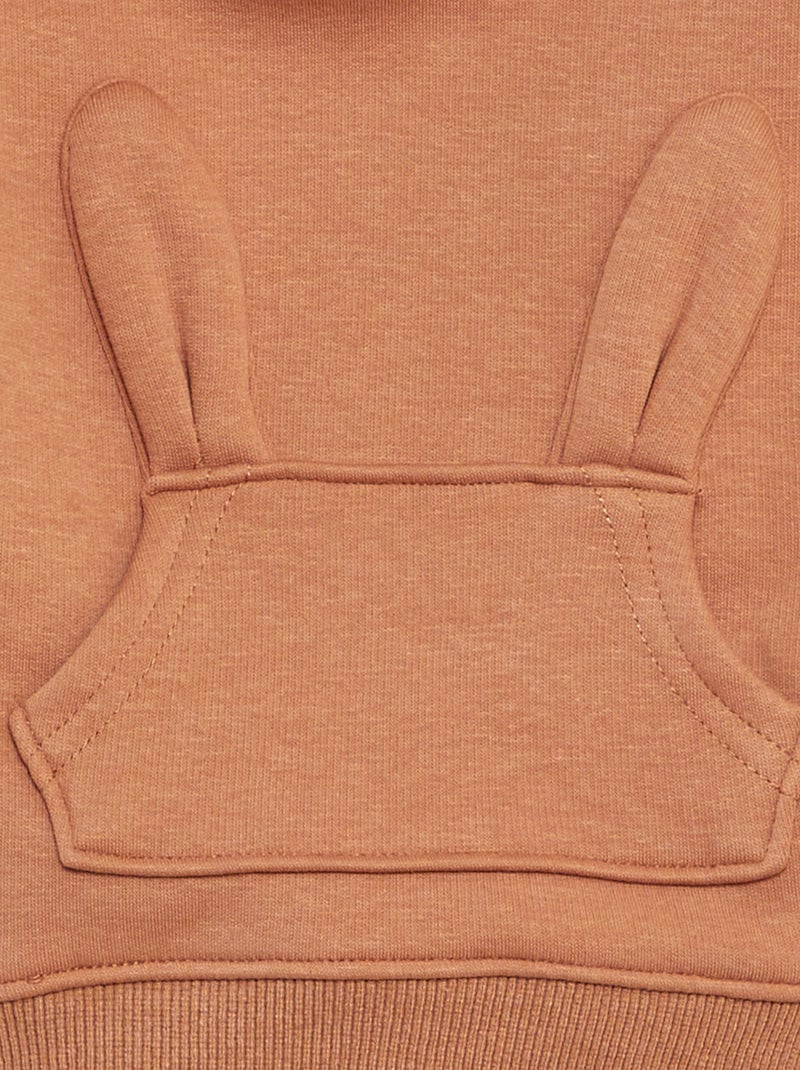 Felpa con cappuccio animato MARRONE - Kiabi