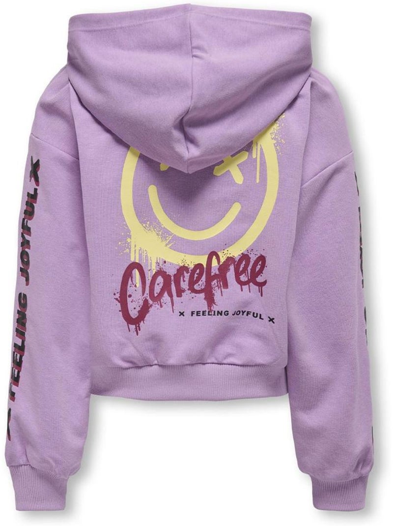 Felpa con Cappuccio Bambina Kids ONLY Viola - Kiabi