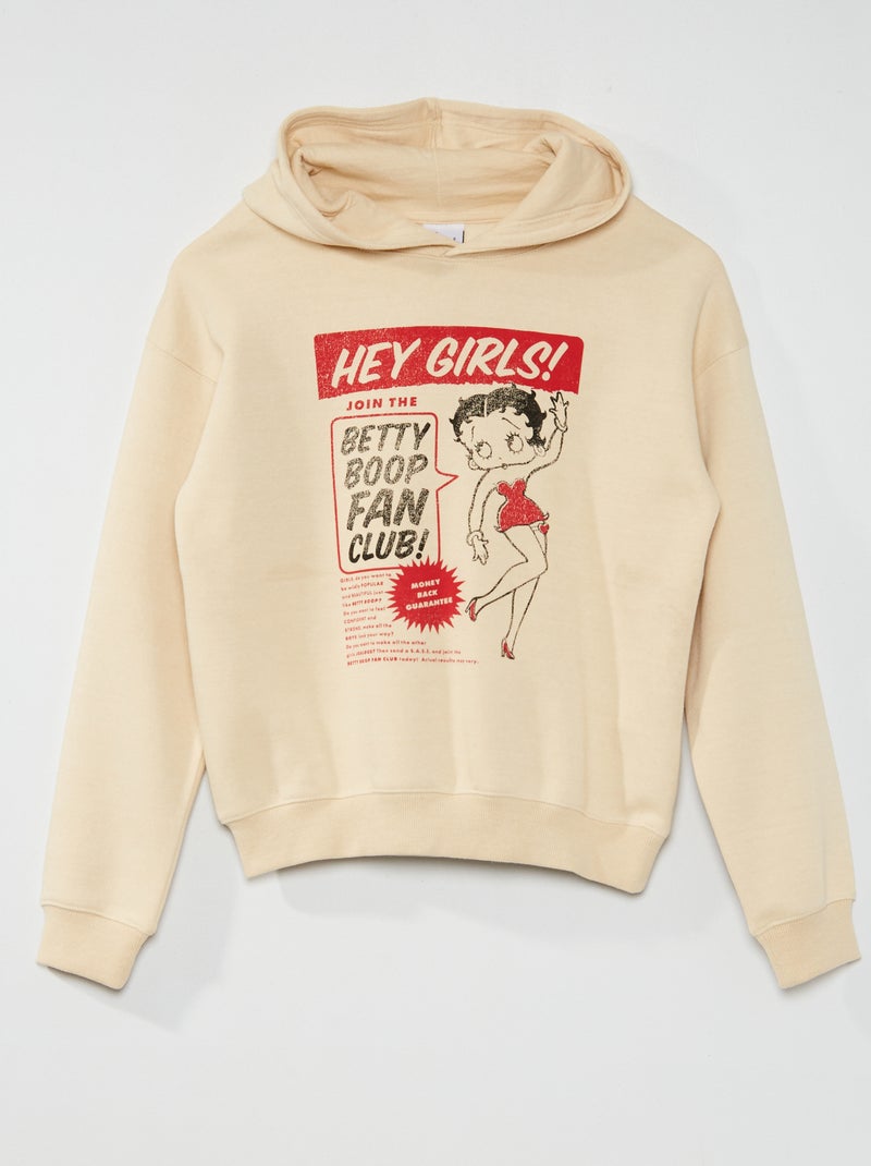 Felpa con cappuccio 'Betty Boop' beige - Kiabi