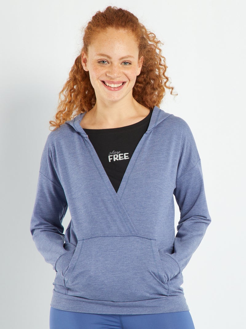 Felpa con cappuccio blu - Kiabi
