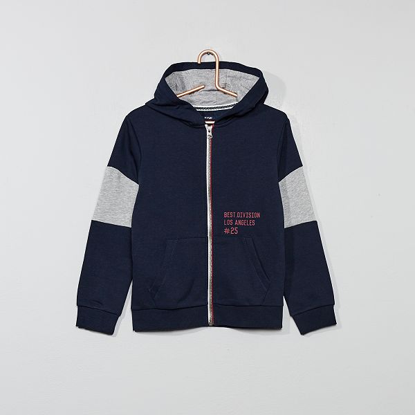 felpa blu con cappuccio