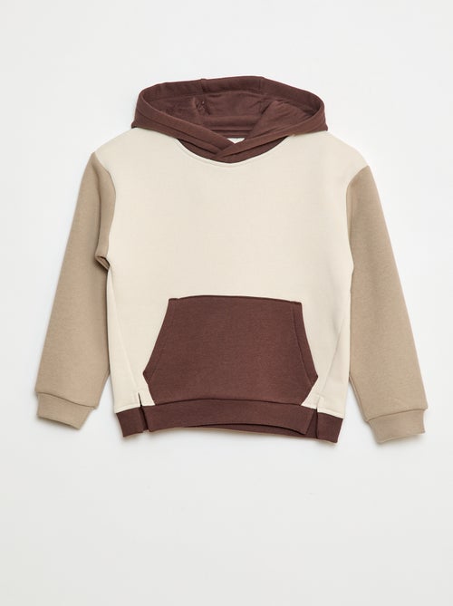 Felpa con cappuccio color block - Kiabi