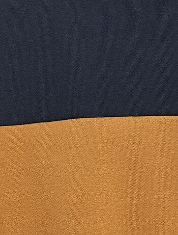 Felpa con cappuccio color block