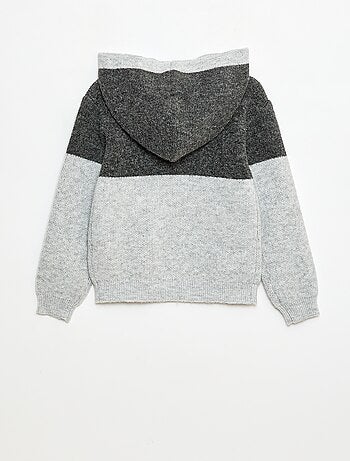 Felpa con cappuccio color block