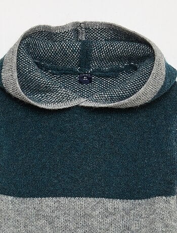Felpa con cappuccio color block