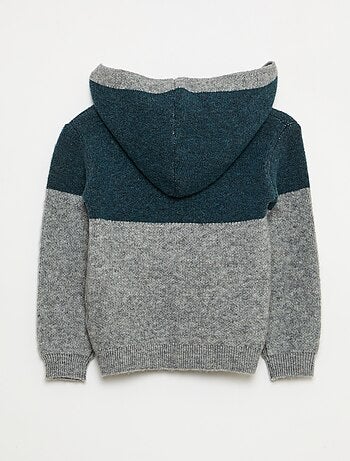 Felpa con cappuccio color block