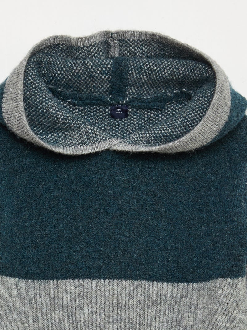 Felpa con cappuccio color block Grigio - Kiabi