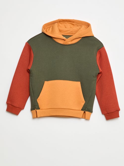 Felpa con cappuccio color block - Kiabi
