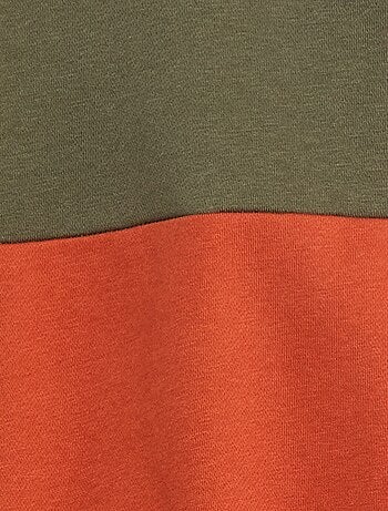 Felpa con cappuccio color block