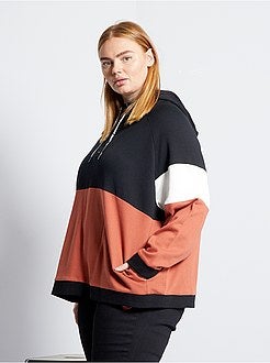 Felpa con cappuccio color block - Kiabi