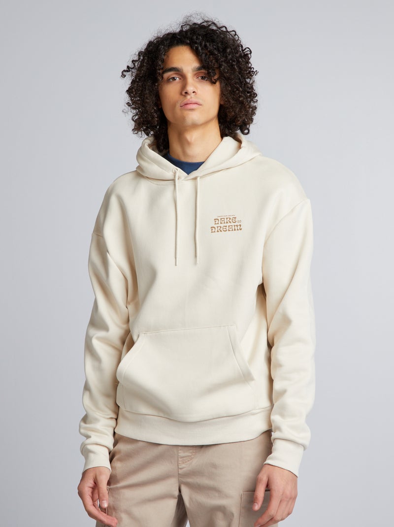 Felpa con cappuccio con motivi BEIGE - Kiabi