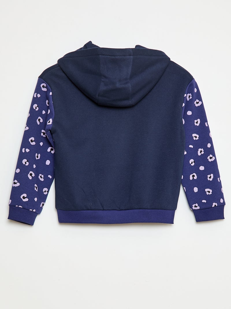 Felpa con cappuccio con motivi Blu - Kiabi
