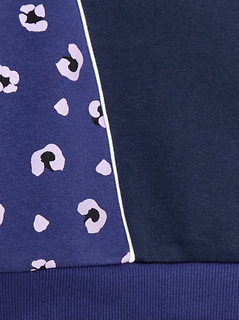 Felpa con cappuccio con motivi Blu - Kiabi