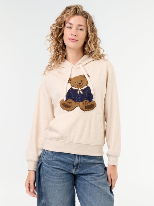 Felpa con cappuccio con orsetto ricamato - Kiabi Felpa con cappuccio con orsetto ricamato - Kiabi