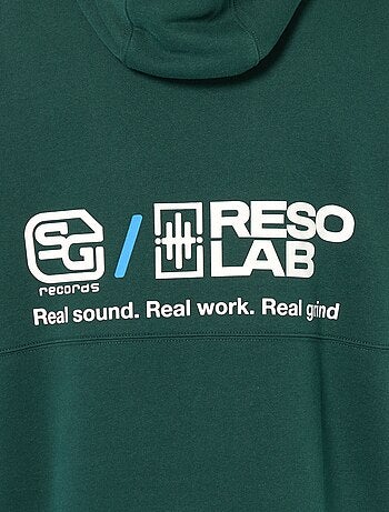 Felpa con cappuccio e scritta davanti e dietro