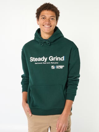 Felpa con cappuccio con scritta davanti e dietro