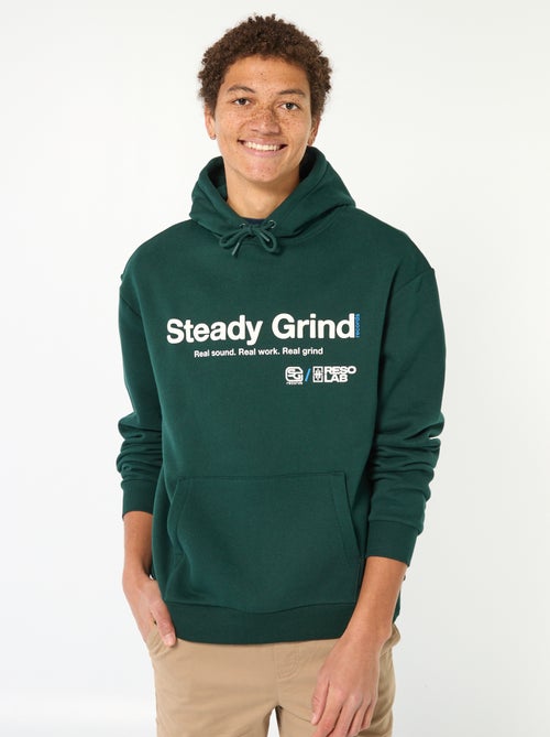 Felpa con cappuccio con scritta davanti e dietro - Kiabi