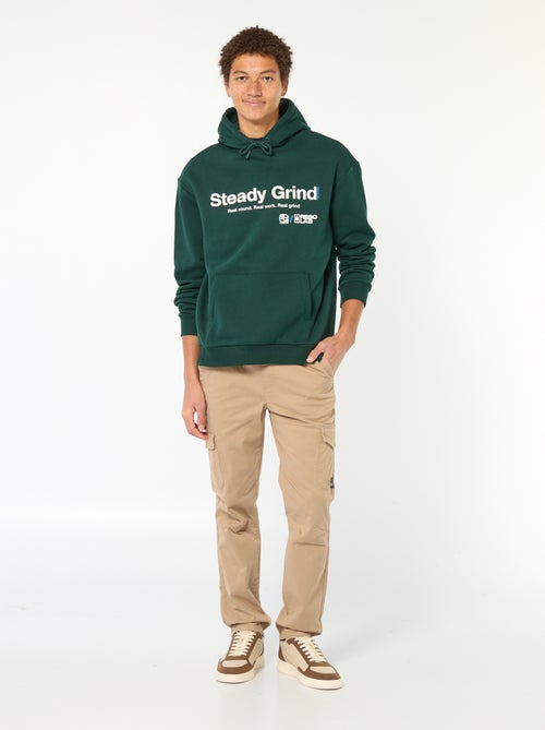 Felpa con cappuccio con scritta davanti e dietro - Kiabi