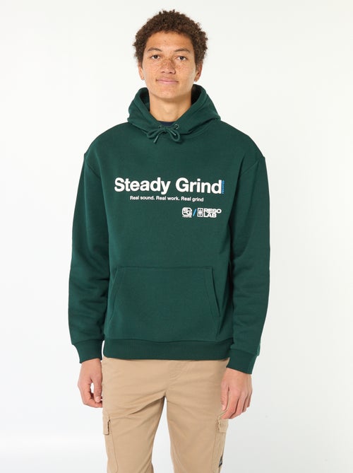 Felpa con cappuccio con scritta davanti e dietro - Kiabi