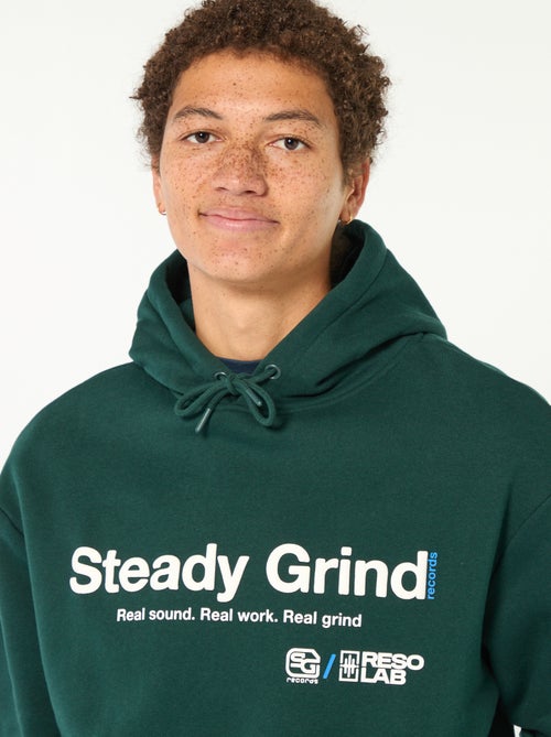 Felpa con cappuccio con scritta davanti e dietro - Kiabi