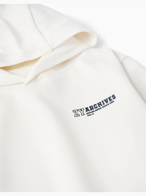 Felpa con cappuccio con stampa frontale e tasca - Kiabi