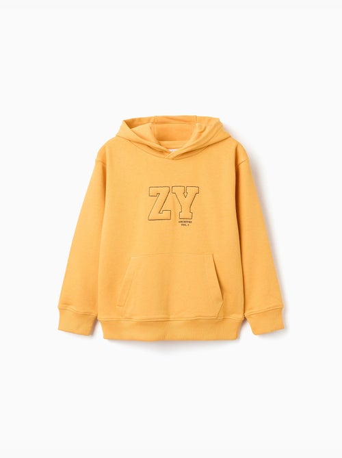 Felpa con cappuccio con stampa frontale e tasca - Kiabi