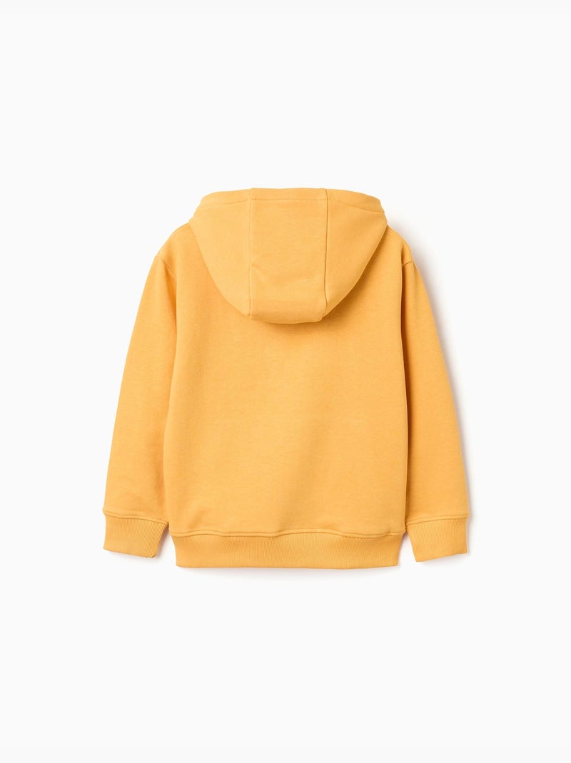 Felpa con cappuccio con stampa frontale e tasca Giallo - Kiabi