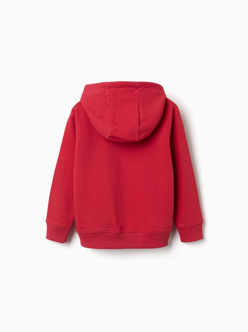 Felpa con cappuccio con stampa in rilievo ZY Rosso - Kiabi