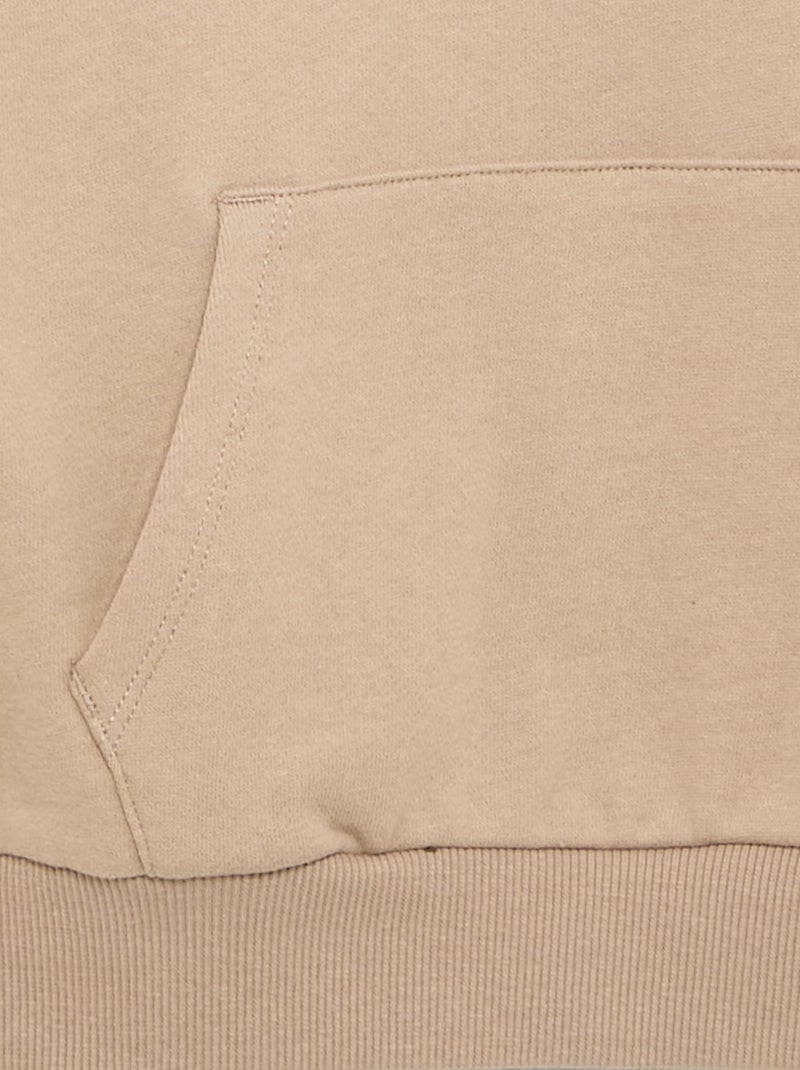 Felpa con cappuccio con tasca a marsupio Beige - Kiabi